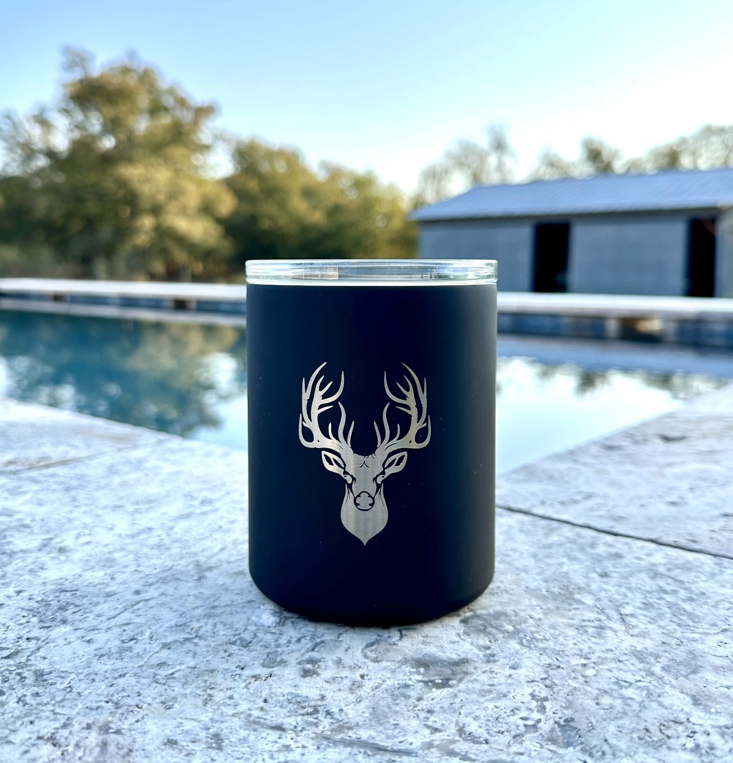 Limited Edition Deer Hunter Glass Lined Whiskey Glass in Black