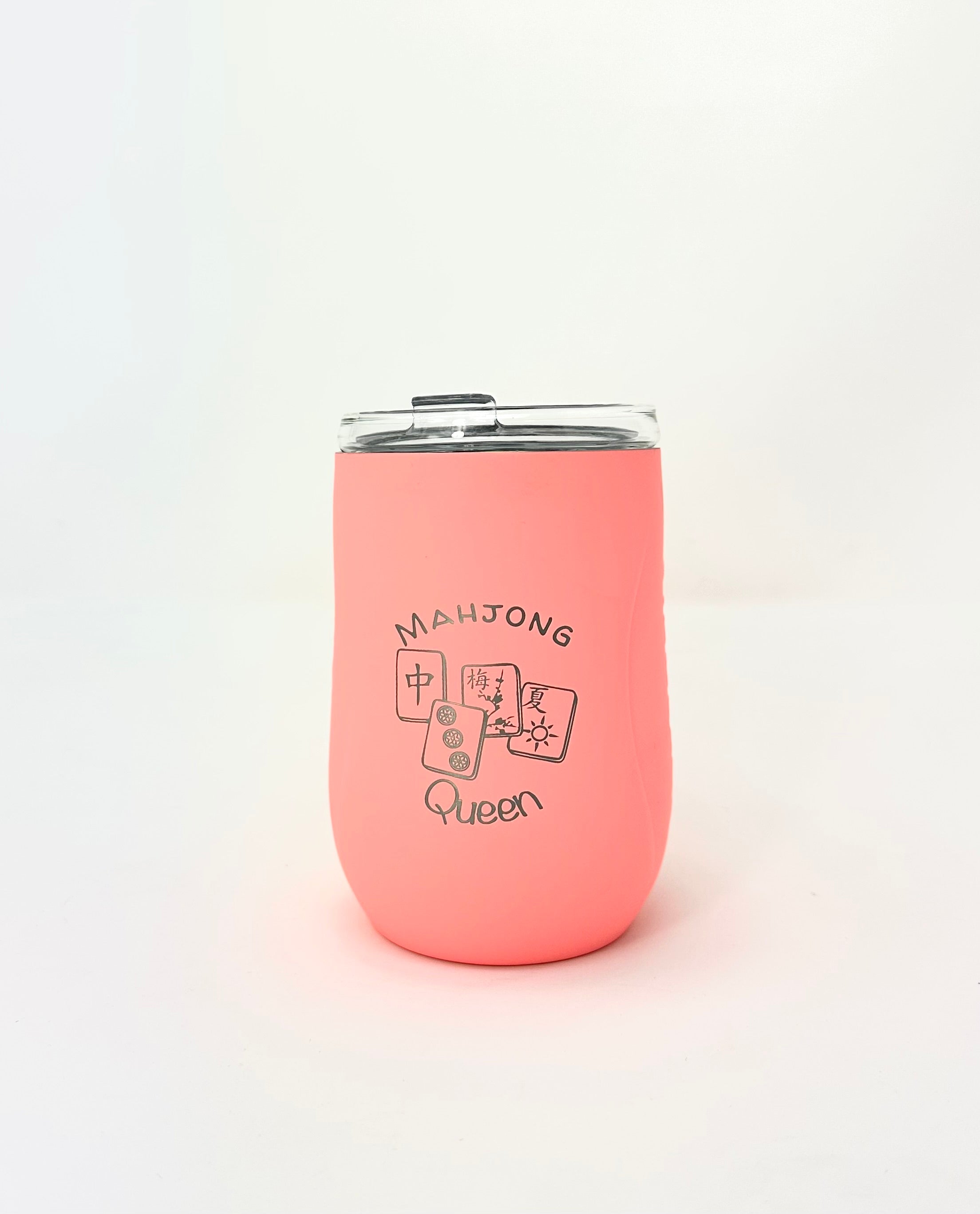 Limited Edition Mahjong Wine Tumbler in Coral