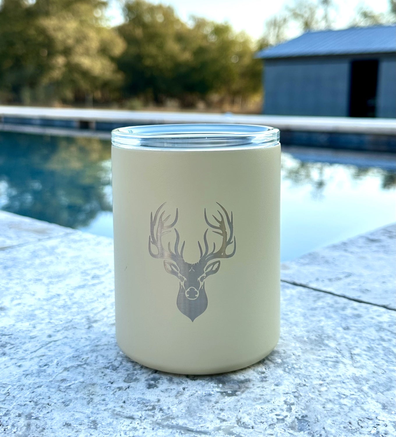 Limited Edition Deer Hunter Glass Lined Whiskey Glass in Khaki