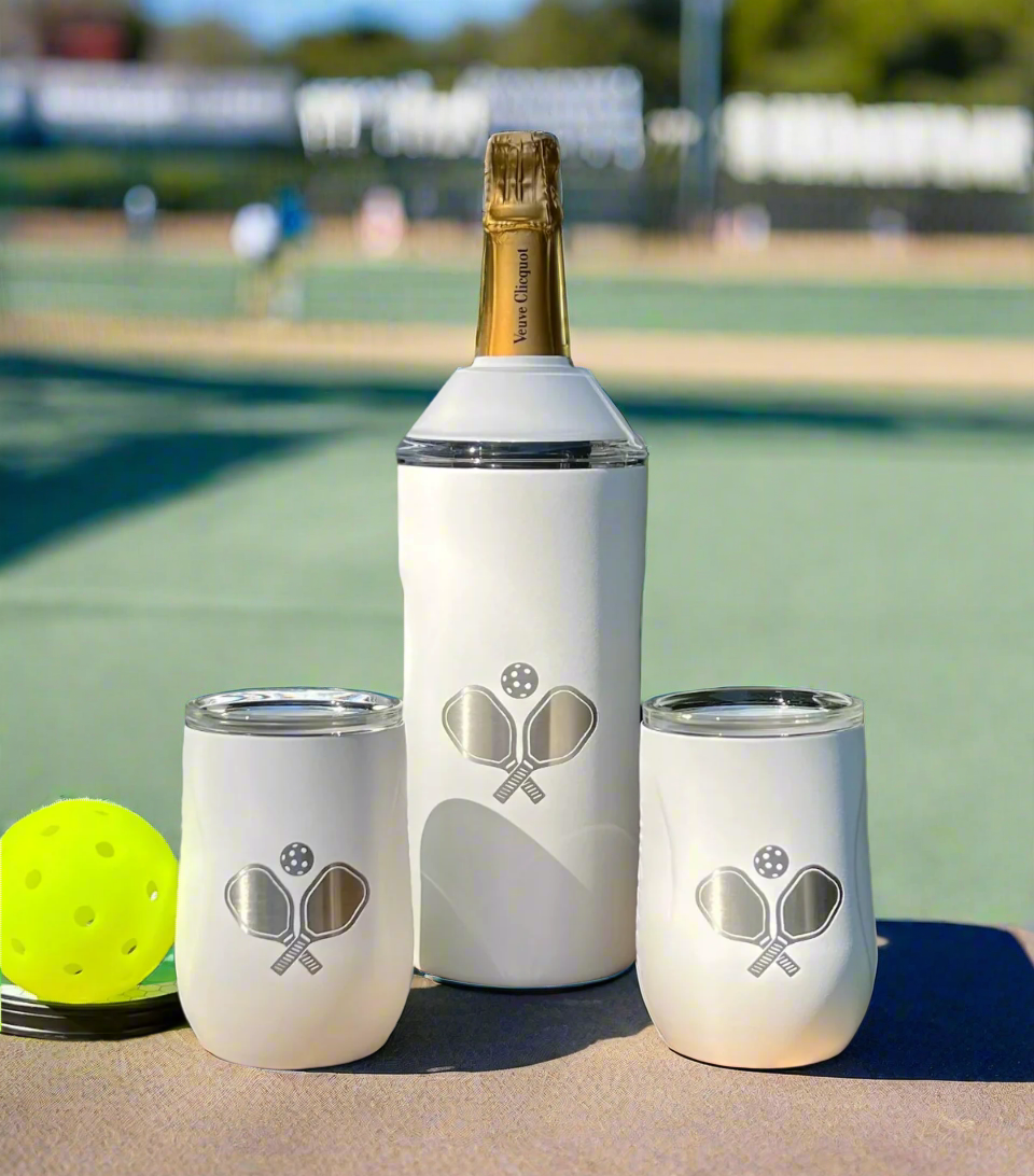 Limited Edition Pickleball Wine Set In White