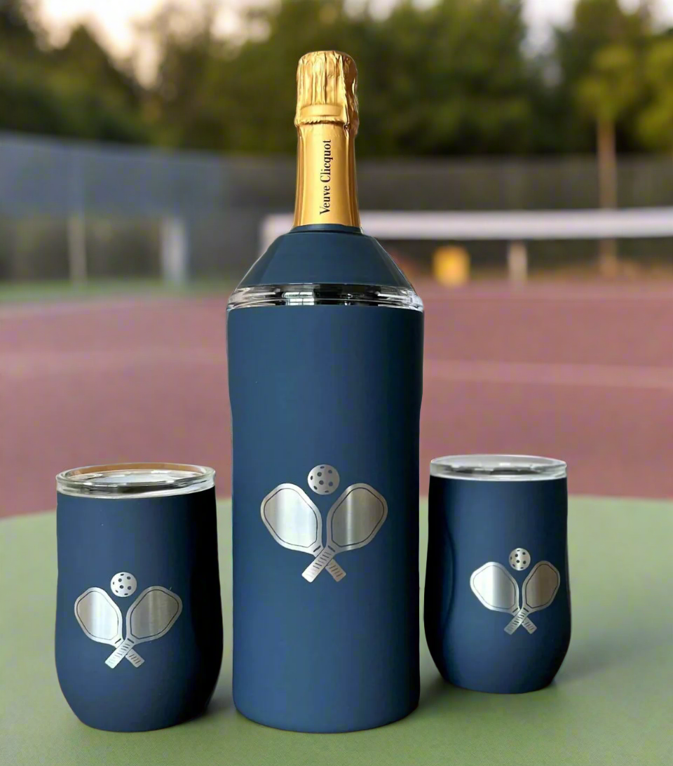 Limited Edition Pickleball Wine Set In Navy