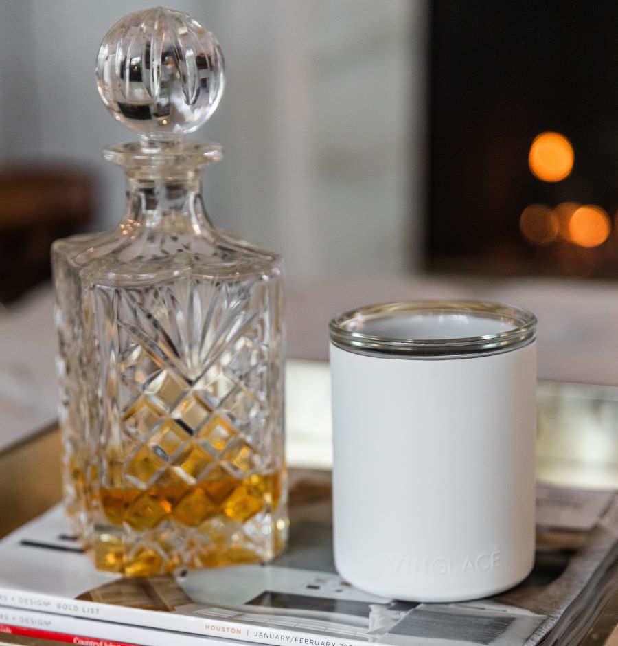 Navy Glass Lined Whiskey Glass