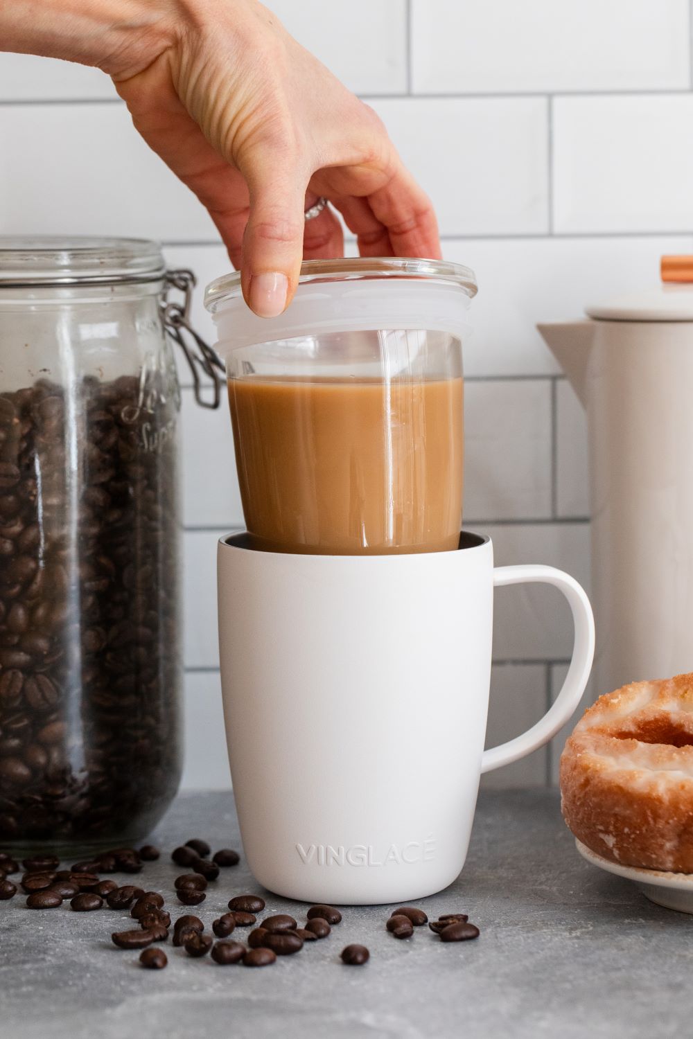 Glass Lined Coffee Cup with Lid - Insulated Cup – Vinglacé